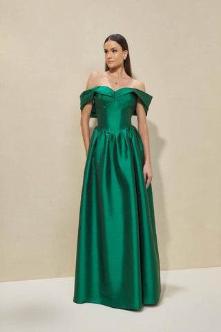 Vestido Corset Ombro A Ombro - Verde Esmeralda 2814191571