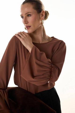 Blusa Mangas Recorte Balone - Caramelo 411522BG03.