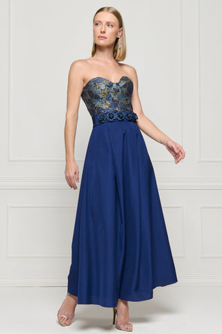 Vestido Jacquard Especial Midi - Marinho 421506MAZ04..