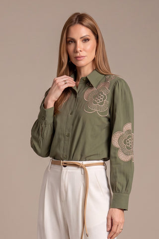 Camisa Sevilha Splendor - Verde Militar