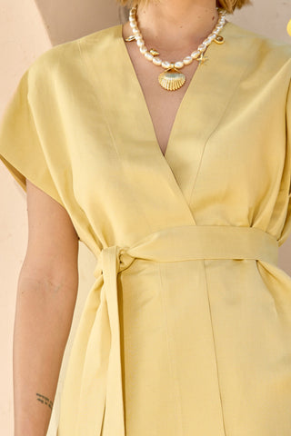 Kimono Em Linho Chic - Amarelo 211421AM01.