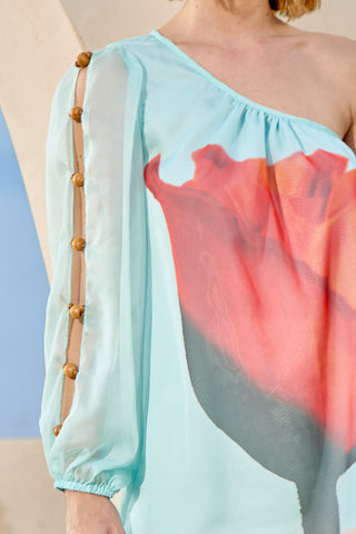Blusa Um Ombro Só Print Tulipa - Tulipa 2114438745