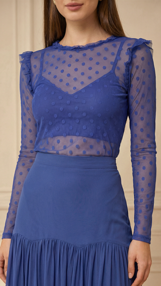 Blusa Tule Mirela - Royal 217029RAZ05..