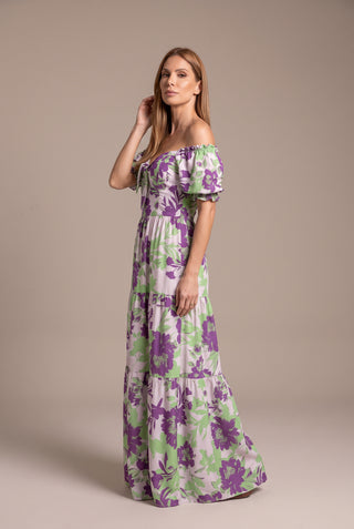 Dress Maria Clara - Mix Flower Purple