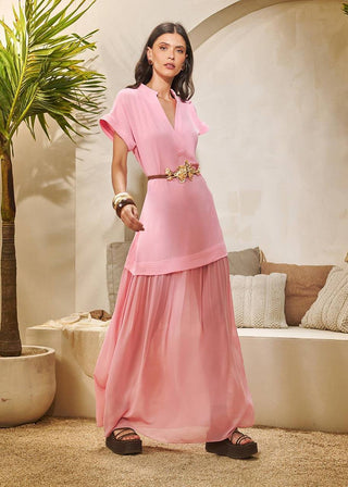 Vestido Fluido Camisão - Rosa 231407RS01.