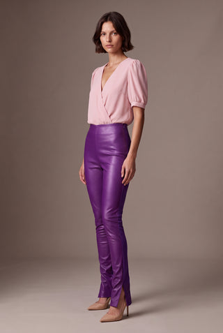 Calça Couro Eco Luana - Roxo