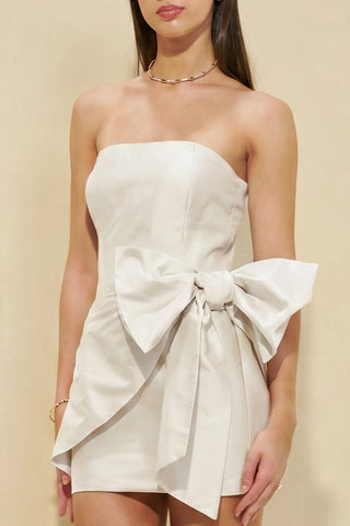 Vestido Tqc Teen C/ Laço Cintura - Off White 271410BR03 OFF..