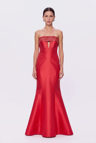 Dress Party Maria Eduarda Bordado Vermelho - frente