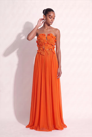 Dress Flower Of Paradise - Laranja - frente