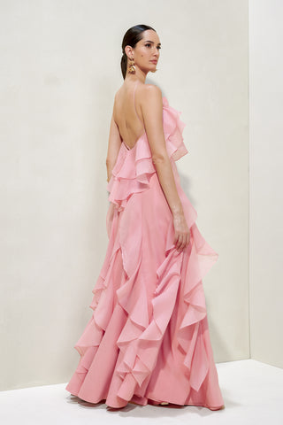 Vestido Babados Frente Unica