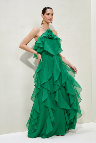 Vestido Babados Frente Unica