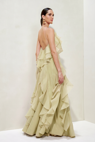 Vestido Babados Frente Unica