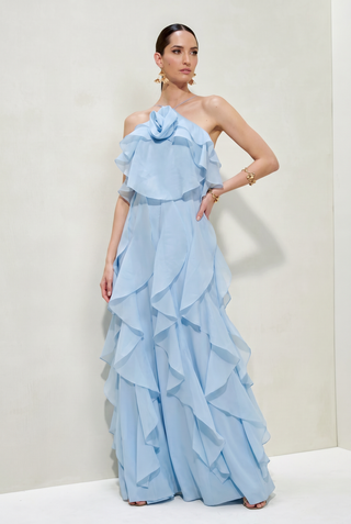 Vestido Babados Frente Unica