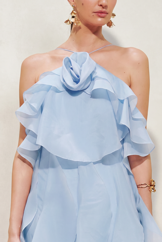 Vestido Babados Frente Unica