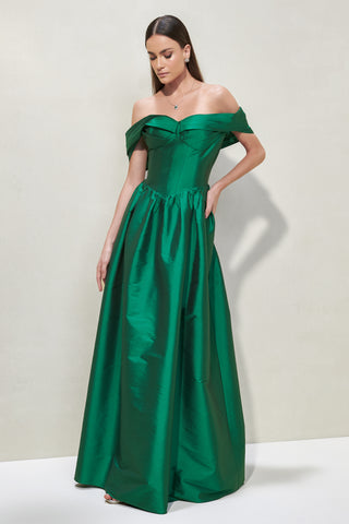 Vestido Corset Ombro A Ombro - Verde Esmeralda 2814191571