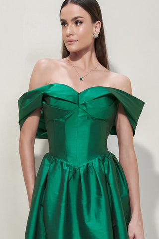 Vestido Corset Ombro A Ombro - Verde Esmeralda 2814191571