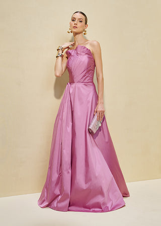 Vestido Tqc Origami E Enrosco Na Saia - Rosa Seco 281428RS10