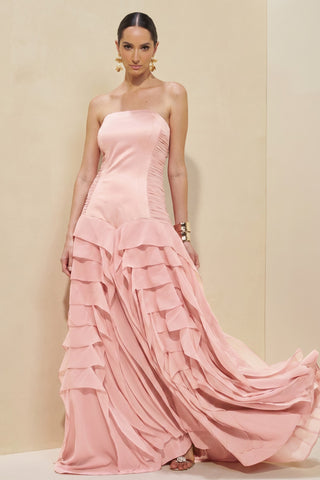 Vestido Cosert Saia Camadas - Rosa Candy 2814336356