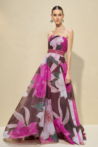 Vestido Tqc Print Garden Brow - Garden Brown 2814365623
