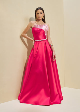 VESTIDO BICOLOR DOBRADURAS ASSIMÉTRICAS