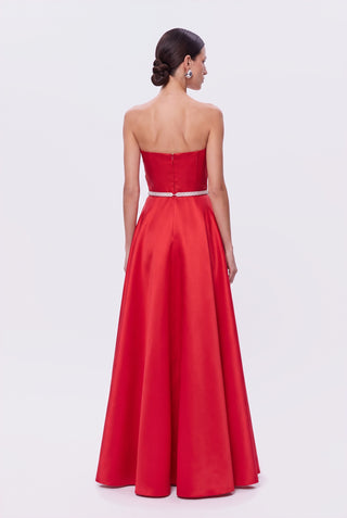 Vestido Bicolor Dobraduras Assimetricas Red - costas