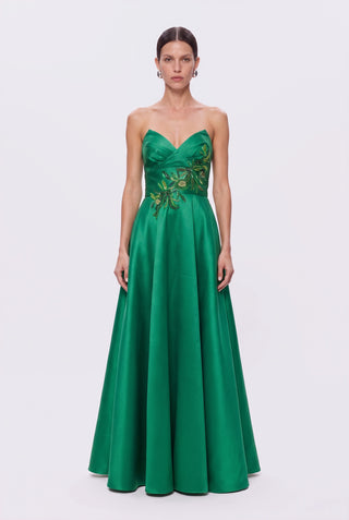 Vestid Tqc Estruturad Bord Verde Esmeralda - frente
