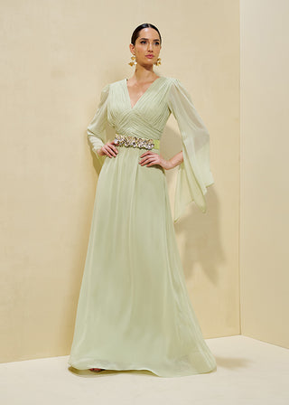 VESTIDO RECORT C/ MANGAS FLUIDA