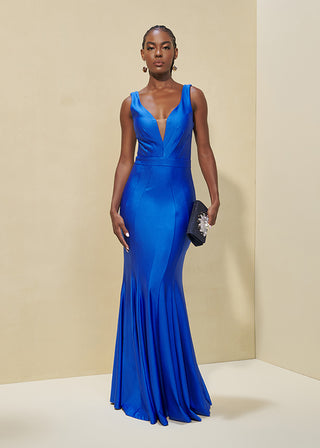 Vestido Recortes Em Malha - Royal 281474RAZ05..