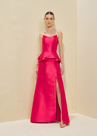 VESTIDO PEPLUM PESPONTADO