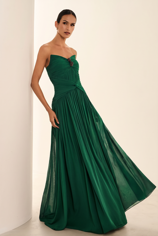 Vestido Tqc Drapeado C/capa - Esmeralda 281507VD17