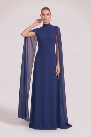 Vestido Manga Ampla Marinho - pose