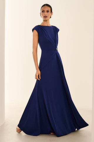 Vestido Longo Ombreiras E Mulagem - Marinho 281525MAZ04..