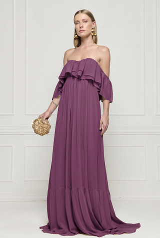 Vestido Ombro A Ombro Fluido - Ametista 2815341078