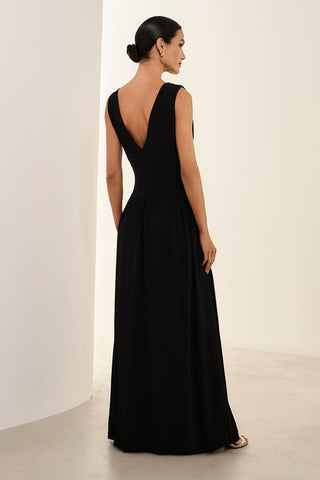 Vestido Jersey Cintura Drapeada - Preto 281548PR01...