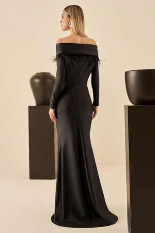 Vestido Ombro A Ombro Drape C/fenda - Preto 281562PR01...