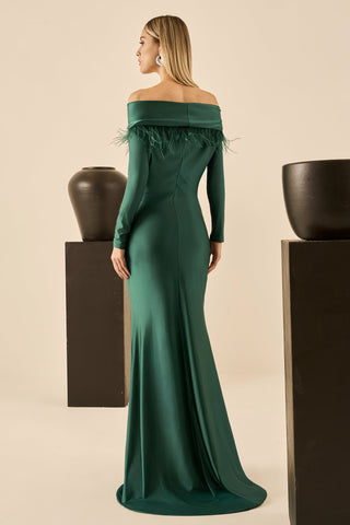 Vestido Ombro A Ombro Drape C/fenda - Floresta 281562VD07