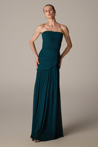 Vestido Tqc Drapê Assimétrico - Floresta 281587VD07