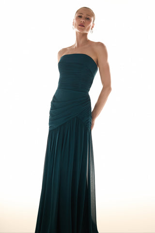 Vestido Tqc Drapê Assimétrico - Floresta 281587VD07