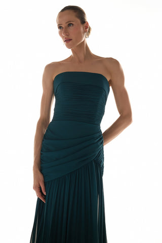 Vestido Tqc Drapê Assimétrico - Floresta 281587VD07