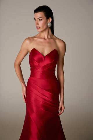 Vestido Com Recortes E Pregas - Vermelho 281598VM01..