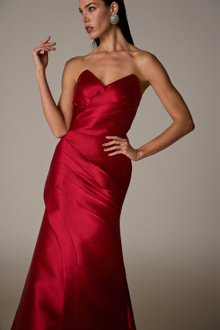 Vestido Com Recortes E Pregas - Vermelho 281598VM01..