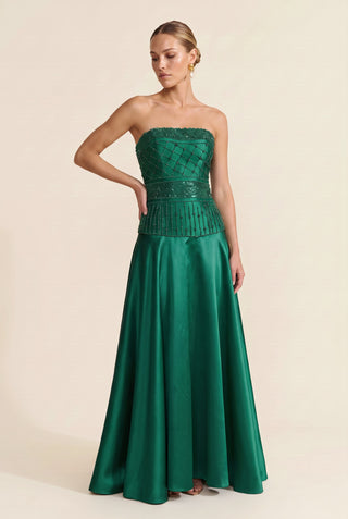 Vestido Tqc Top Alongado Bordado - Esmeralda - pose