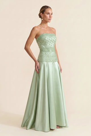 Vestido Tqc Top Alongado Bordado - Menta - pose