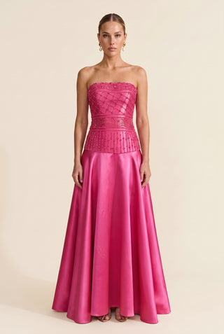 Vestido Tqc Top Alongado Bordado - Pink - frente