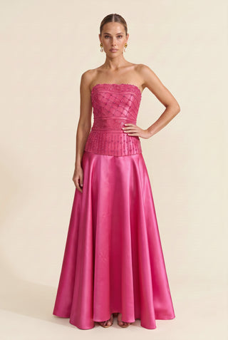 Vestido Tqc Top Alongado Bordado - Pink - pose