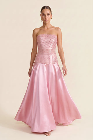 Vestido Tqc Top Alongado Bordado - Rosa Candy - pose