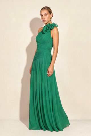 Vestido Ombro Só Drapeado - Esmeralda - pose