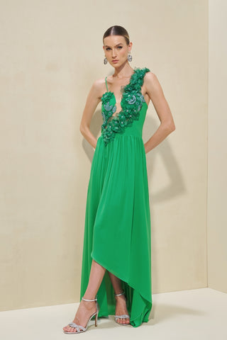 VESTIDO MULET FLORES APLICADAS