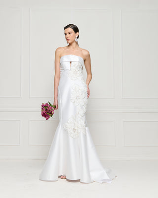 Vestido Wedding Miss C/ Flores E Vidrilhos - Off White 321503BR03 OFF..