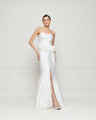 Vestido Wedding Aplicações Na Cintura - Off White 321505BR03 OFF..
